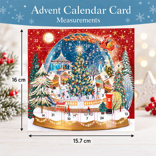 Christmas Market Advent Calendar Greetings Card, 24 Door Traditional Advent Card