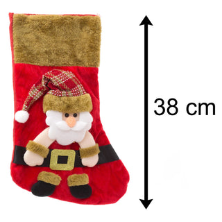 3D Plush Christmas Stocking Xmas Stockings | Festive Adult Christmas Stocking | Kids Christmas Stocking Fireplace Decorations