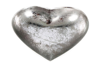 White And Silver Metal Heart Tealight Candle Holder 16Cm