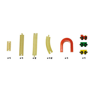 20 Piece Kids Wooden Train Set | My First Train Set Toy for Toddlers 102x42cm