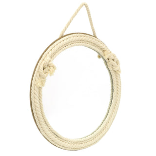 Round Rope Nautical Wall Mirror | Coastal Hanging Bathroom Wall Mirror | Beach Decor Nautical Accessories
