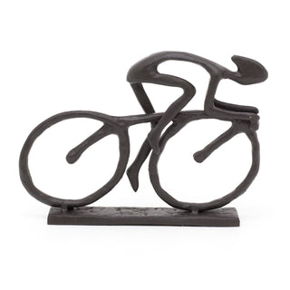 Cast Iron Cyclist Sculpture Cycling Ornament | Metal Bike Racing Man Decoration | Cycling Sculpture Sports Decorations | Abstract Ornaments Cycling Gifts