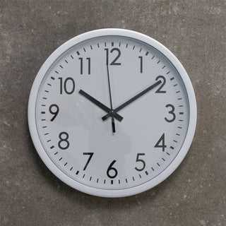 Contemporary Grey Wall Clock | Round Wall Mounted Clock For Living Room 19.5cm