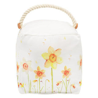 Square Spring Daffodil Doorstop Country Life Door Stopper Floral Cube Door Stop