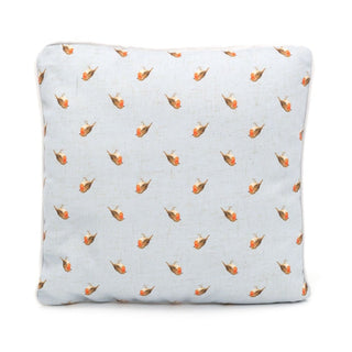 34cm Robin Redbreast Blue Scatter Cushion | Garden Bird Fabric Filled Sofa Cushion | Winter Bird Bed Throw Pillow With Cover