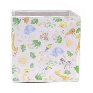 Foldable Nursery Storage Box | Childrens Jungle Safari Fabric Storage Basket