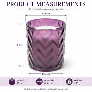 Glass Jar Scented Candle, 10cm Sakura Blossom Purple Holder Single Wick