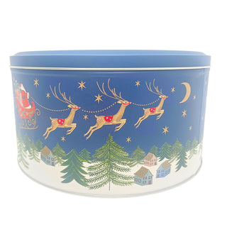 Nostalgia Sleigh Christmas Cake Tin, 23cm Gisela Graham Round Storage Tin