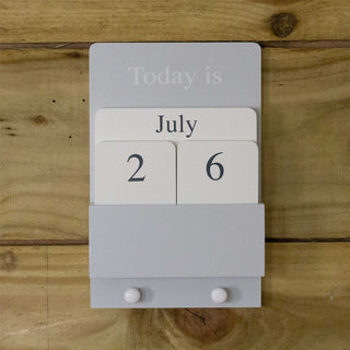 Wall Mounted Wooden Perpetual Calendar And Key Hooks | Eternal Calendar For Wall