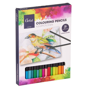 36 Colouring Pencils with 6 Neon Colours, Artist Drawing & Colouring Pencils