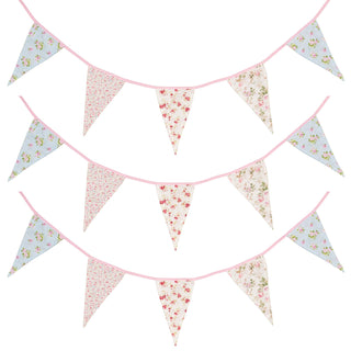 Ditzy Floral Fabric Bunting | 12 Pennant Flag Shabby Chic Bunting - 3m