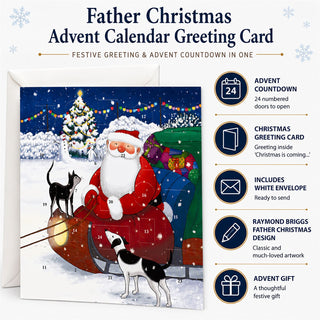 Father Christmas Advent Calendar Greeting Card, Raymond Briggs Santa Design