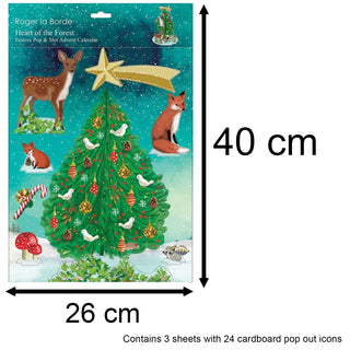 3D Christmas Advent Calendar Heart Of The Forest Pop & Slot Advent Calendar | Pop Up Advent Calendar Freestanding Advent Calendar | Christmas Tree Advent Calendar