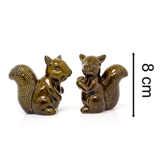 Novelty Squirrel Salt And Pepper Pots | Forest Toile Animal Salt And Pepper Shakers Salt And Pepper Set | Stoneware Cruet Set Condiment Set