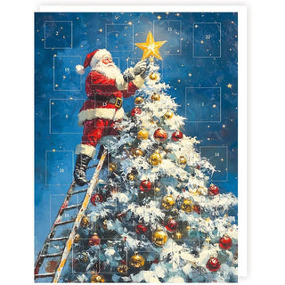 Santa Places the Star Christmas Advent Calendar, Santa Decorating Christmas Tree