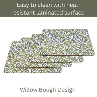 Set of 4 William Morris Willow Bough Placemats, Table Place Mats - 29cm