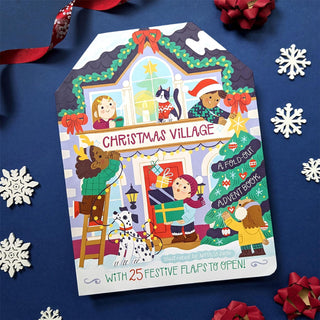 Christmas Village Fold-out Advent Calendar Book, Children's 25-Flap Advent Book