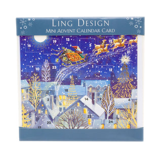 Christmas Advent Calendar Santa & Reindeer Advent Calendar Greetings Card