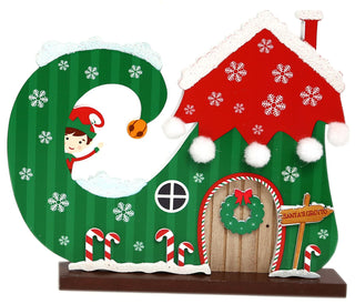 Christmas Elf Boot House Wooden Freestanding Xmas Decoration