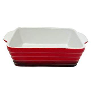 Small Red Ombre Stoneware Baking Dish, 18x12x6cm Casserole Dish - 610ml