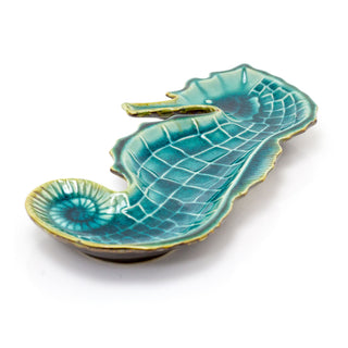 Teal Ombre Ceramic Seahorse Trinket Dish | Nautical Jewellery Dish trinket Tray