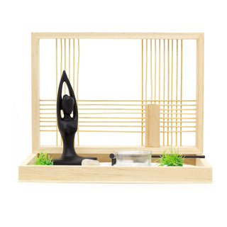 Yoga Thai Zen Garden Set | Desktop Stress Relief Meditation Candle Holder | Buddha Tealight Candle Holder