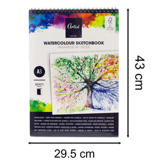 A3 Watercolour Sketchbook | 22 Sheet Artist Painting Pad Drawing Sketching Book