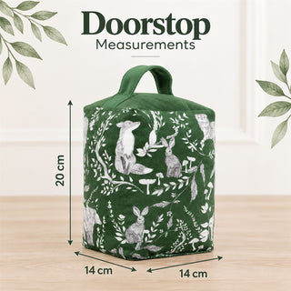 Buckthorn Evergreen Weighted Fabric Doorstop, 20cm Green Woodland Doorstop