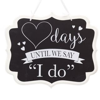 Days Until We Say I Do Wedding Countdown Calendar | Wedding Day Calendar Wooden Plaque | Bridal Shower Engagement Party Gifts