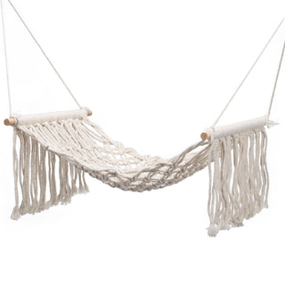 Macramé Hanging Cat Hammock | Elevated Indoor Cream Rope Cat Cradle Bed