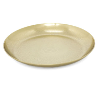 Kasbah Gold Metal Mandala Flower Display Dish | Round Decorative Presentation Bowls | Ornament Candle Tray Plate - 33cm