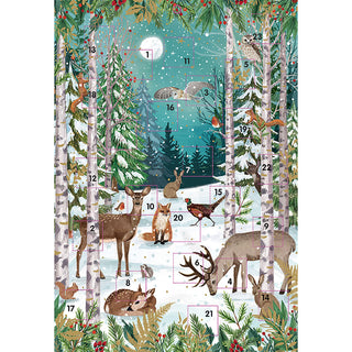 Winter Wonderland Christmas Advent Calendar, 33.5cm Woodland Animals