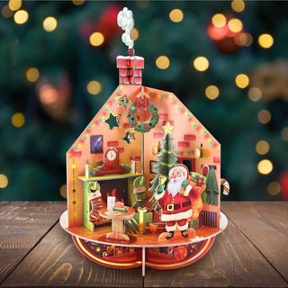3D Deck the Halls Christmas Advent Calendar Pop - Up Pirouette Countdown Calendar