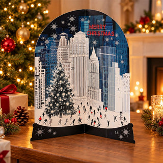 3D New York Christmas Advent Calendar, 34.5cm Illustrated Cityscape