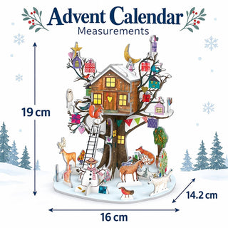 3D Petite Christmas Tree House Advent Calendar, Pop & Slot Woodland Scene