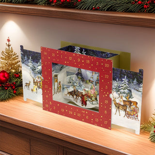 3D Winter Landscape Advent Calendar | Victorian Pull - Out Snow Scene 3D Countdown