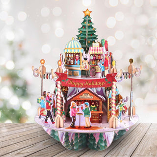 3D Winter Market Christmas Advent Calendar Pop - Up Pirouette Countdown Calendar