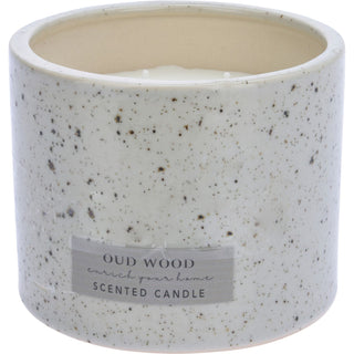 2-Wick Scented Candle in Ceramic Jar | Aromatherapy White Wax Candle & Holder