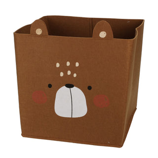 Forest Friends Toy Storage Basket Storage Box | Kids Animal Storage Cube - Bear