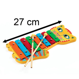 Djeco DJ06002 Animambo Rainbow Cat Xylophone Musical Toy with Song Sheets