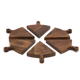 6 Piece Selection Food Serving Platter | Round Mango Wood Sharing Board - 30cm