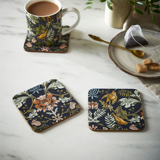 Ulster Weavers Set Of 4 Finch & Flower Coasters | 4 Piece Coaster Set - 10.5cm