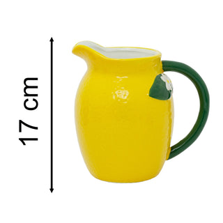 Lemon Shaped Ceramic Jug, 1.2L Drinks Pitcher Water Serving Jug - 17cm