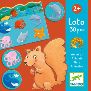 Djeco DJ08120 Lotto Game - Animals: Fun Picture Matching Game for Kids 30 Pieces