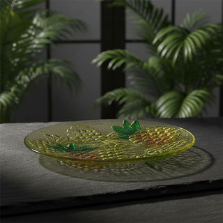 Pineapple Serving Platter, 30.5cm Glass Tropical Party Plate Fruit Snack Buffet