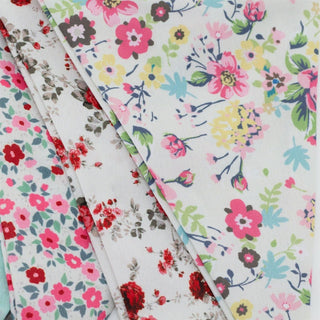 3m Ditzy Floral Fabric Bunting, 12 Double Sided Cotton Pennant Party Flags