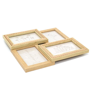 4 Aperture Beaded Photo Frame | Multi Layered Wall Mounted Collage Frame - 29cm