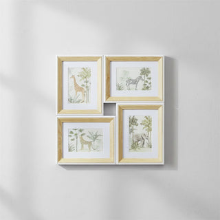 4 - Aperture Safari Animal Pictures for Wall, Set of 4 Picture Frames Wall Art Set