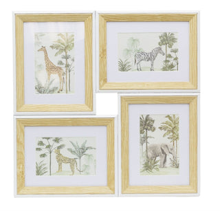 4 - Aperture Safari Animal Pictures for Wall, Set of 4 Picture Frames Wall Art Set
