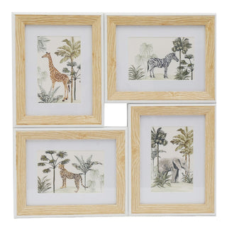 4 - Aperture Safari Animal Pictures for Wall, Set of 4 Picture Frames Wall Art Set